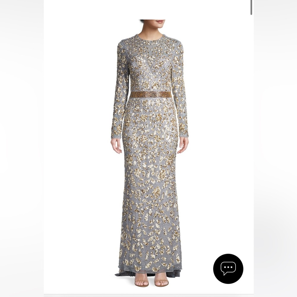 Mac Duggal Dress Beaded Long Sleeve Gown Excellent Used Condition Saks Fifth Ave